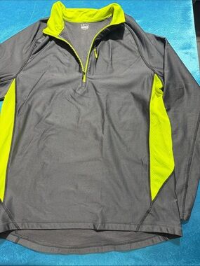 Hind Men's Performance Half-Zip Jacket in Gray and Neon Yellow